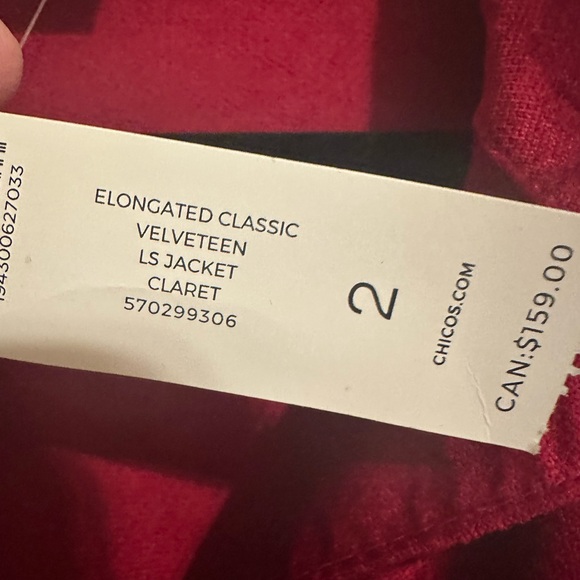 Chico's Vibrant Red Button-Front Jean Jacket - Brand New with tag. - Picture 4 of 6